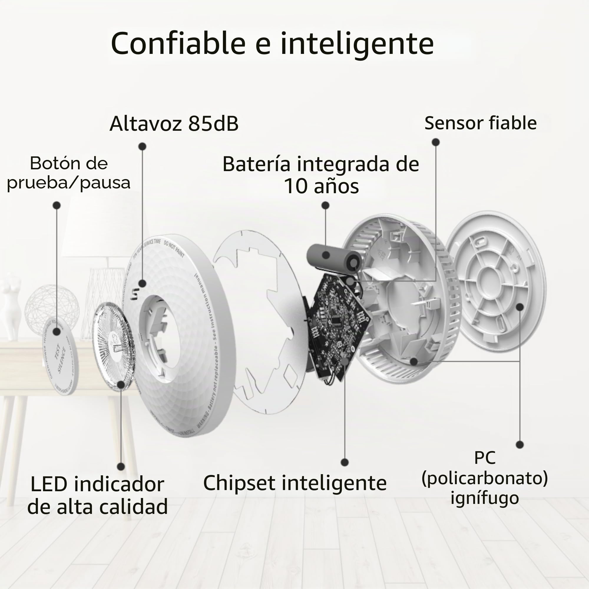 ELRO FV4310 Detector Combinado - Detector de Humo y monóxido de Carbono con batería de 10 años de duración