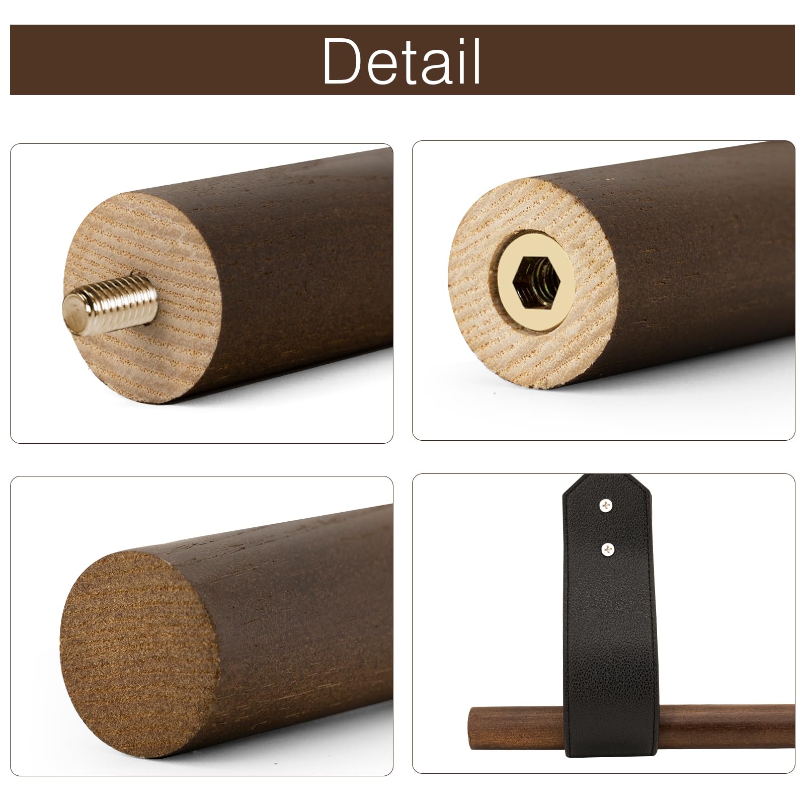 2 ganchos de madera para tapiz, barra telescópica, ajustable, estética, para colgar en la pared, barra rústica de madera maciza para tapices, mantas, cortinas y decoración de pared (9-60