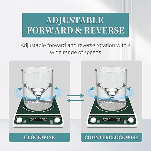 Miniatura 4 de Mezclador agitador magnético de 50 L, gran capacidad, placa de agitación de 13 x 13 pulgadas, ajuste de sincronización digital y velocidad