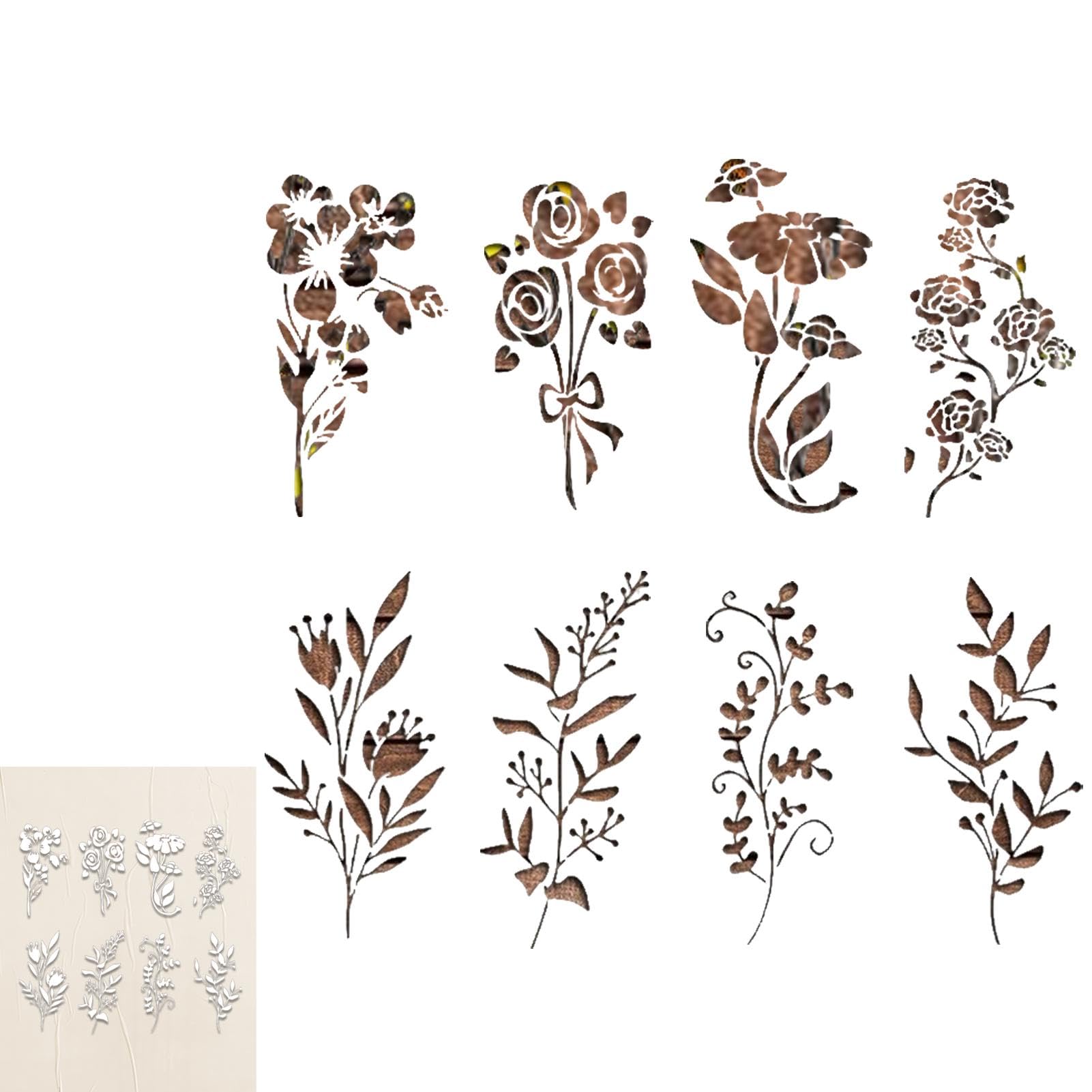 Pochoirs de fleurs réutilisables pour réussir vos fresques murales sans savoir dessiner