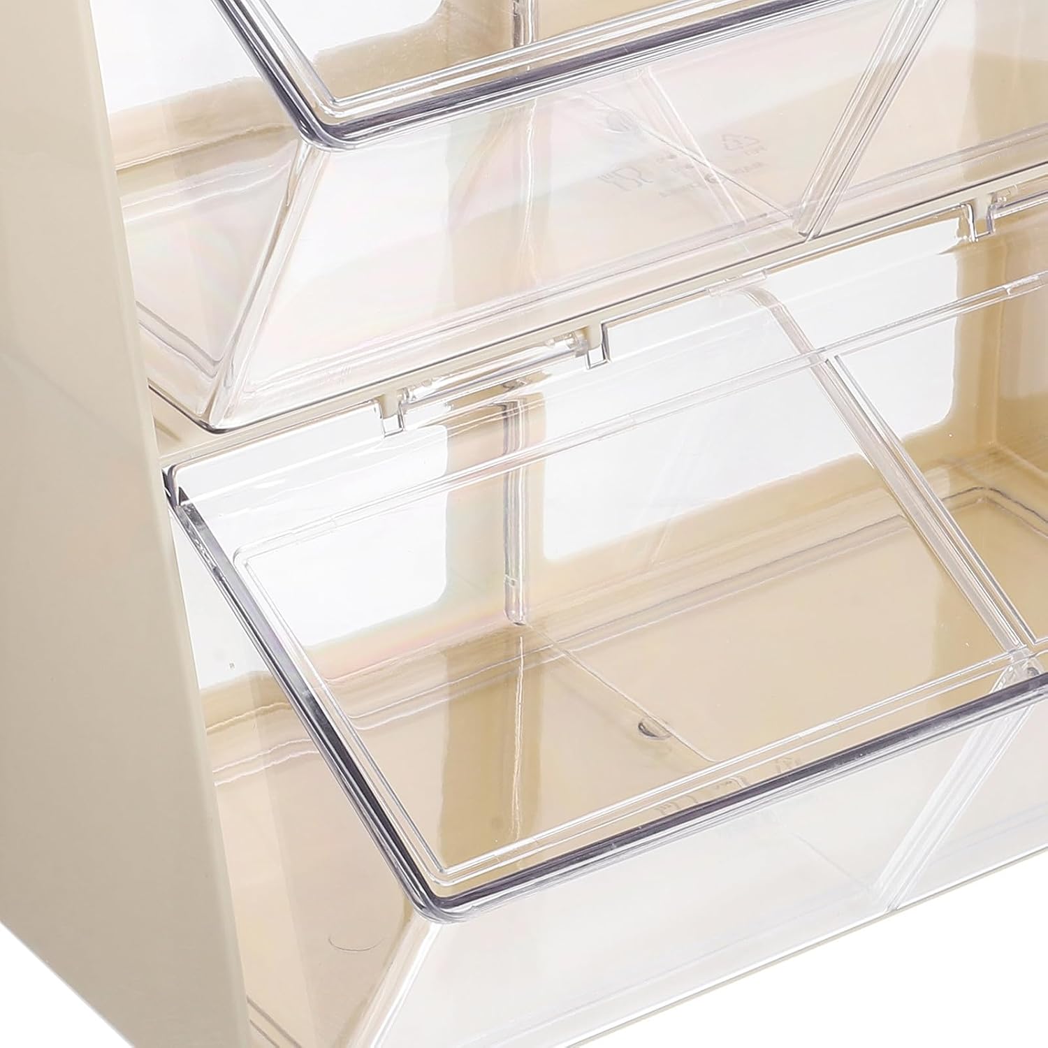 Multi-function Acrylic Tea Bag Storage Chest with 4 Compartments and Cover Wear-resistant Tea Bag Organizer for Coffee Capsules and Dust-proof Home Kitchen Storage Box
