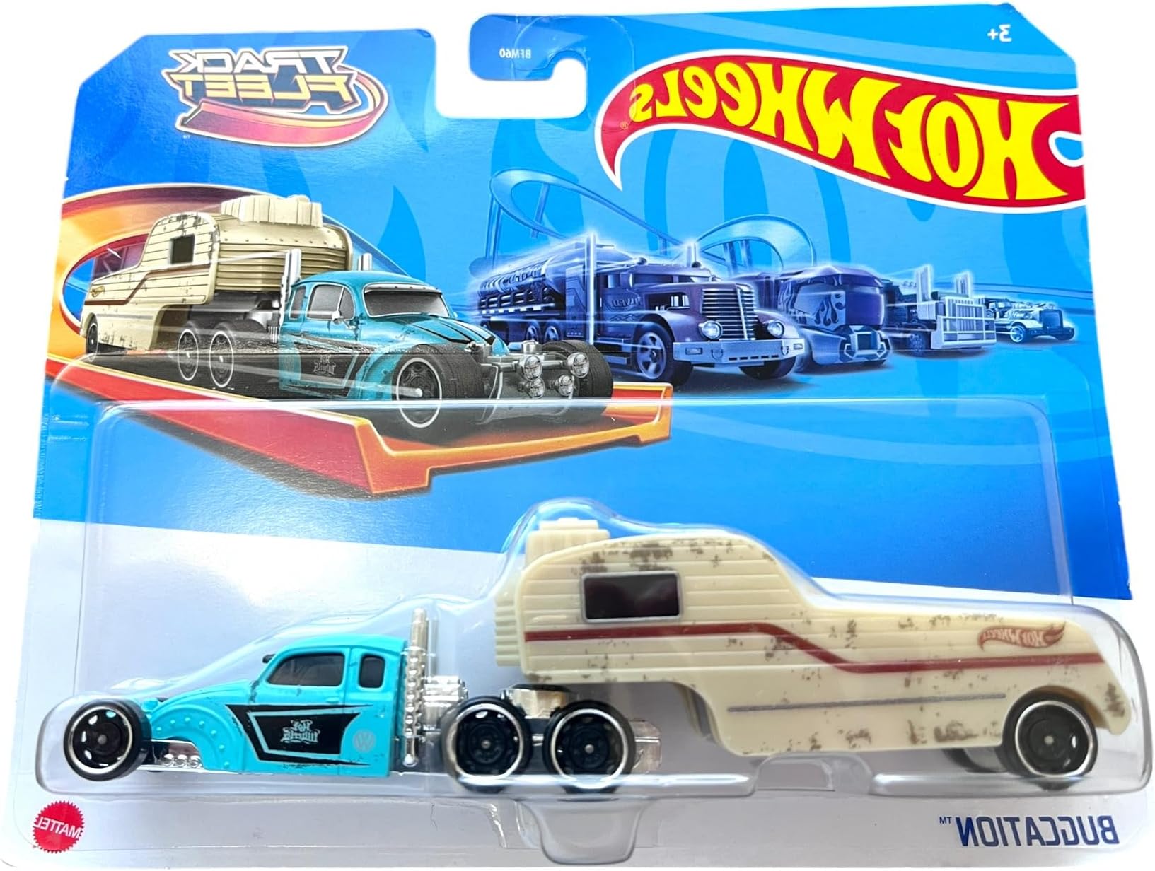 Hot Wheels Track Trucks, Bugcation Racing Rig 1:64 Scale, Works on Track 3+ Ys Age, Multi