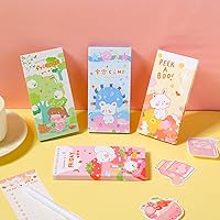 Vista 6 de Paquete de 4 bonitas notas adhesivas, 240 hojas/bloc, bloc de notas autoadhesivas Kawaii, serie de dibujos animados, notas adhesivas, blocs de notas