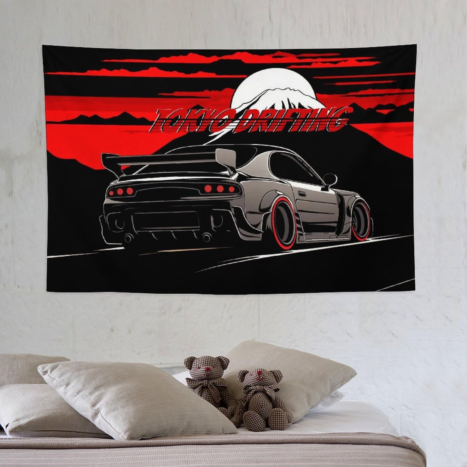 Amazon.com: QEOPGNE Car Tapestry Wall Hanging Wall Art Anime Rx7