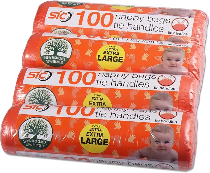 SIC Antibacterial Disposable Nappy Bags Unscented, LeakProof Nappy