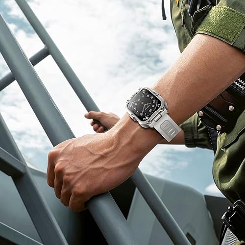 Miniatura 8 de Mosonio Caja Deportiva Resistente con Correa para Apple Watch Banda 46mm 45mm 44mm 42mm (S11S10)41mm 40mm, Correas Ligeras de TPU con Cubierta y