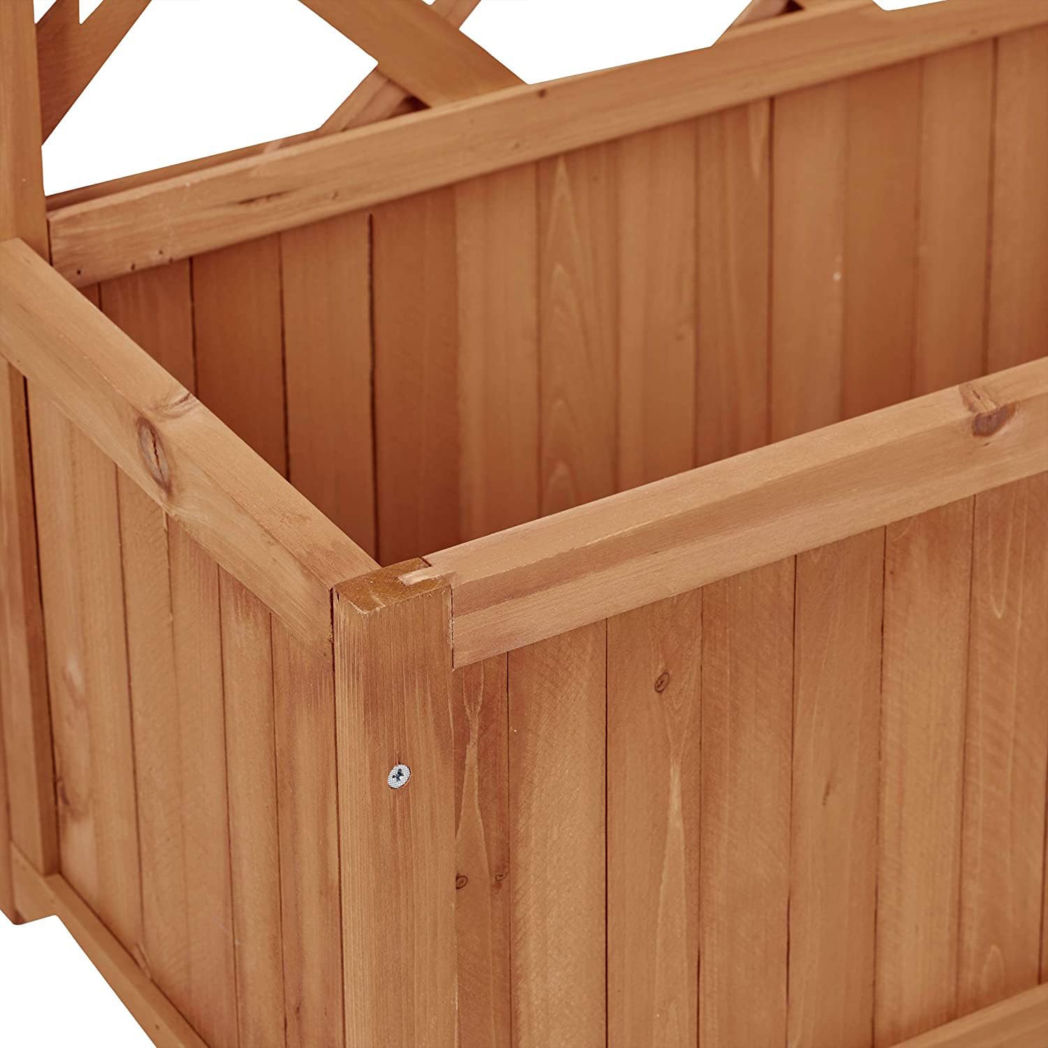 Flur Nymphea Fioriera da Giardino Porta Fiori con Pannello Grigliato in Legno,100x62x23 Cm