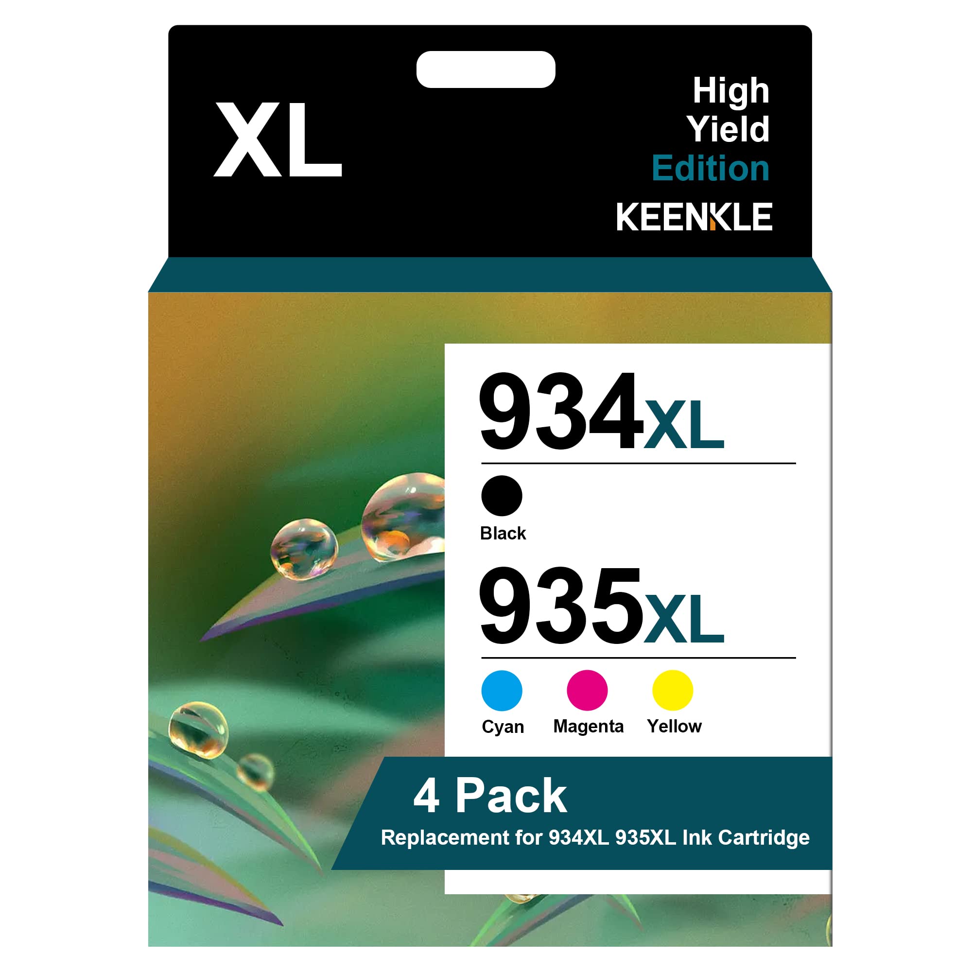 934XL 935XL Multipack Ink Cartridges，Black/Cyan/Yellow/Magenta 4-Pack Compatible for HP Officejet Pro 6230 6830 6835 Officejet 6220 6812 6815 6820 Printer