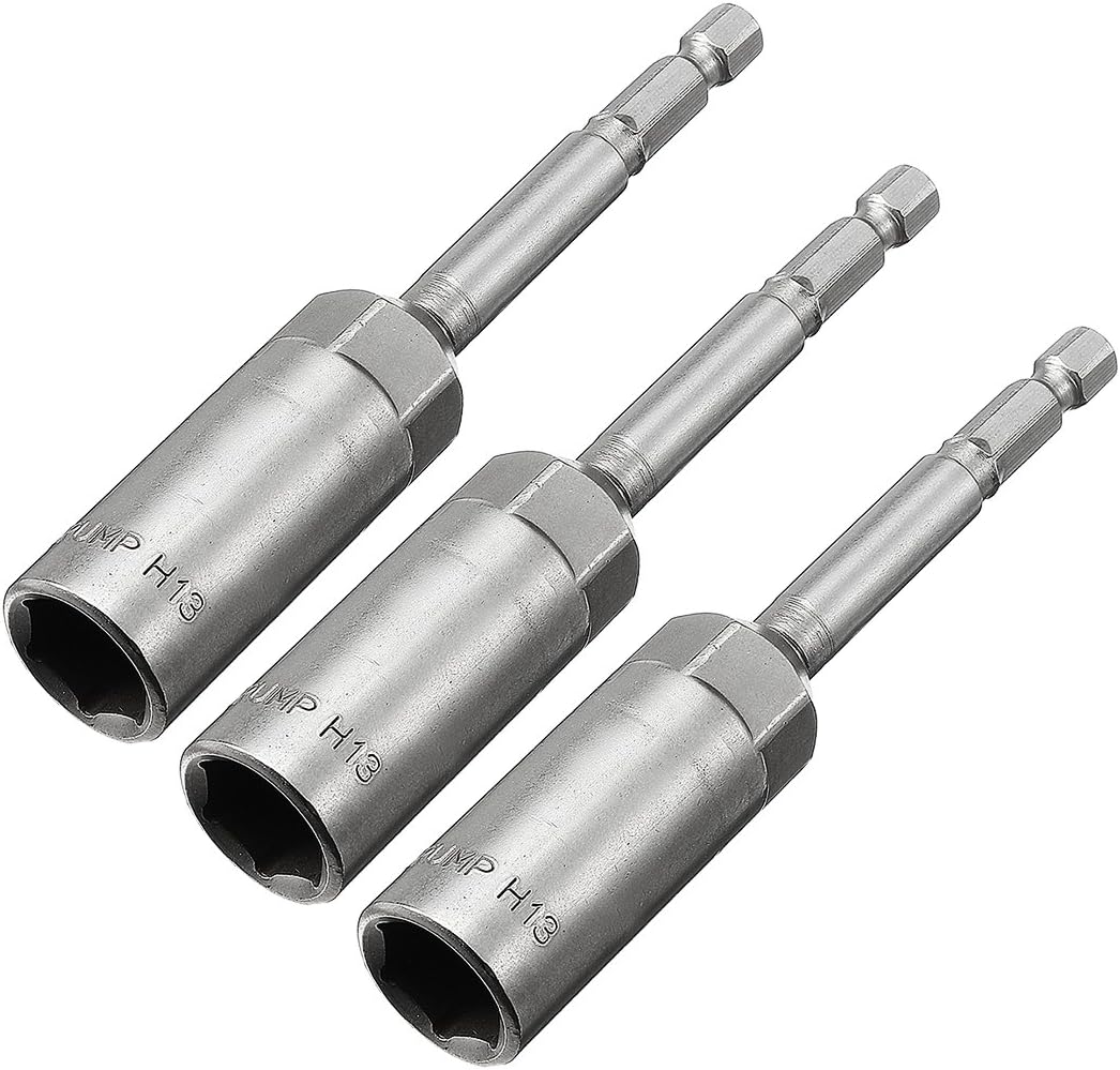 uxcell 3 Pcs 1/4" QuickChange Hex Shank 13mm Nut Setter