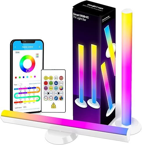 Miniatura 10 de Barras de luz LED inteligentes, barra de luz RGB, retroiluminación de TV de 14 pulgadas con modos de escena y música, barras de luz inteligentes con