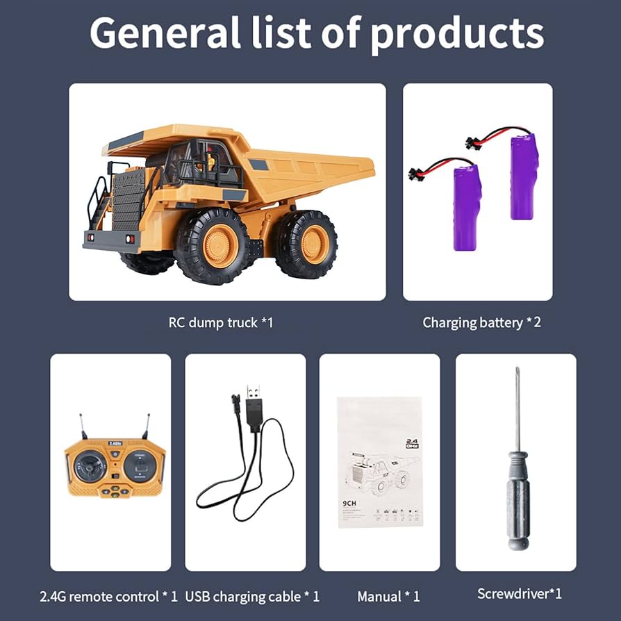 Amazon.co.jp: RC Dump Truck 1/24 2.4GHz 9CH RC Construction Truck