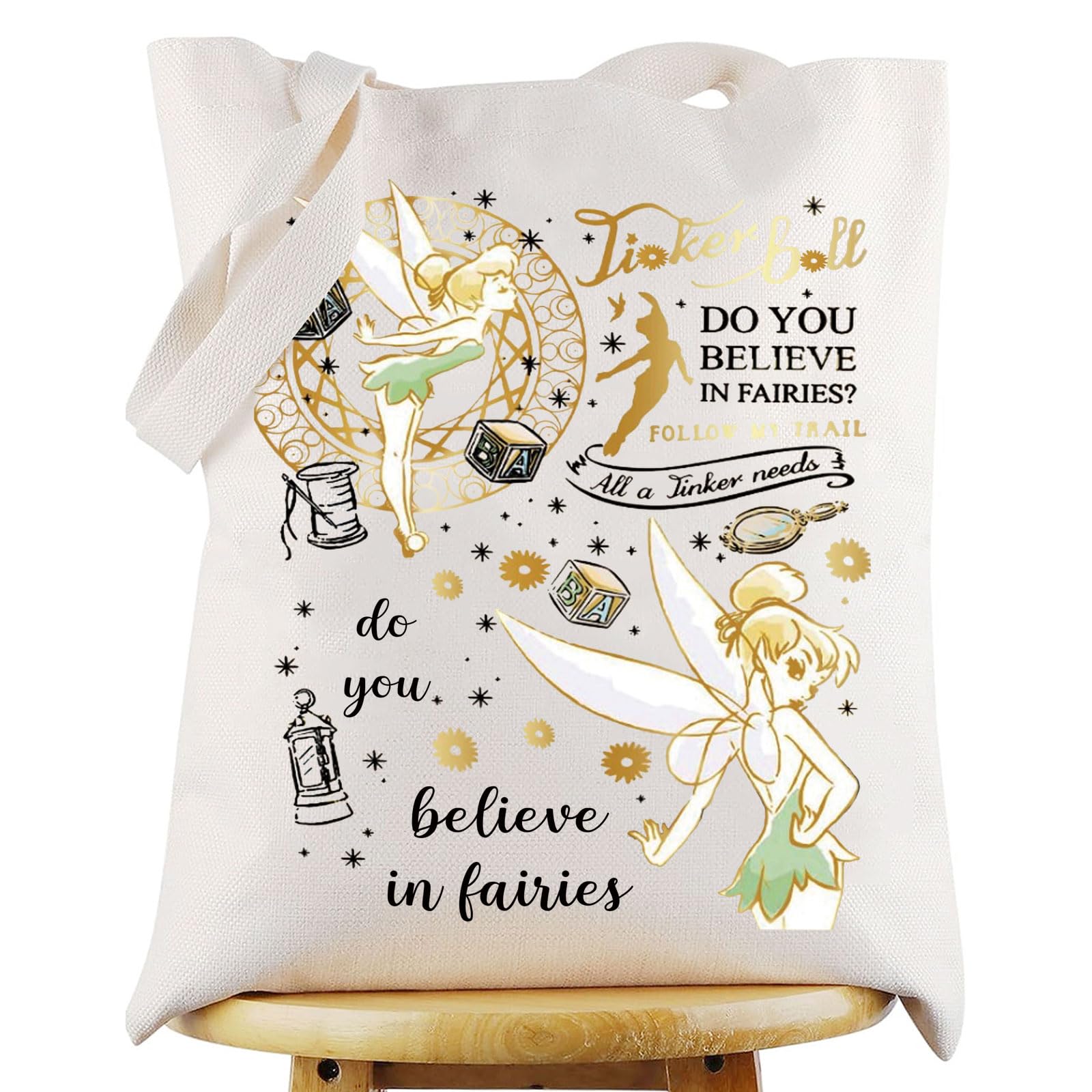 WZMPA Princess Fairy Pixie Tote Bag Fairy Tales Fans Gift Do You Believe In Fairies Shoulder Bag Fairy Pixie Merchandise