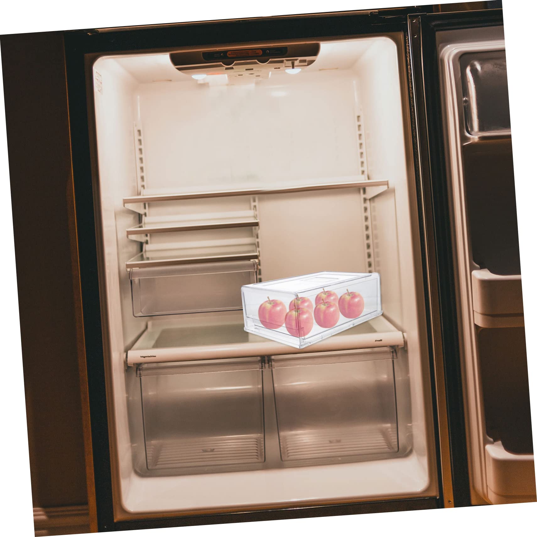 Caja de Refrigerador Tipo Cajón Extraíble, Apilable, Blanco