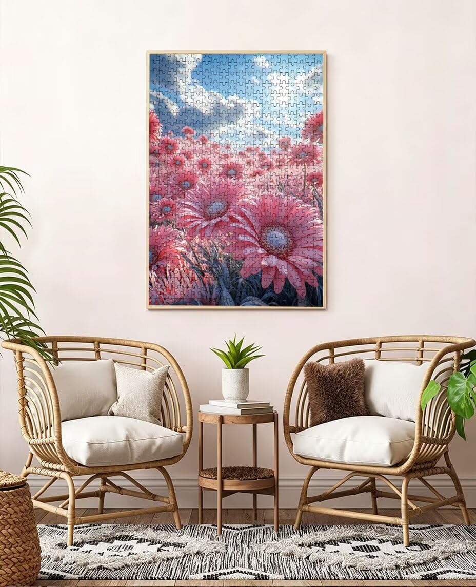 Puzzle 4000 Teile Erwachsene, Rosa Blumen Meer Jigsaw Puzzle 4000 Teile, Impossible Klassische Puzzles, Komplex Herausfordernd Puzzles, Familie Aktivität Spiele, Wanddekoration Geschenke BXHZW2-253