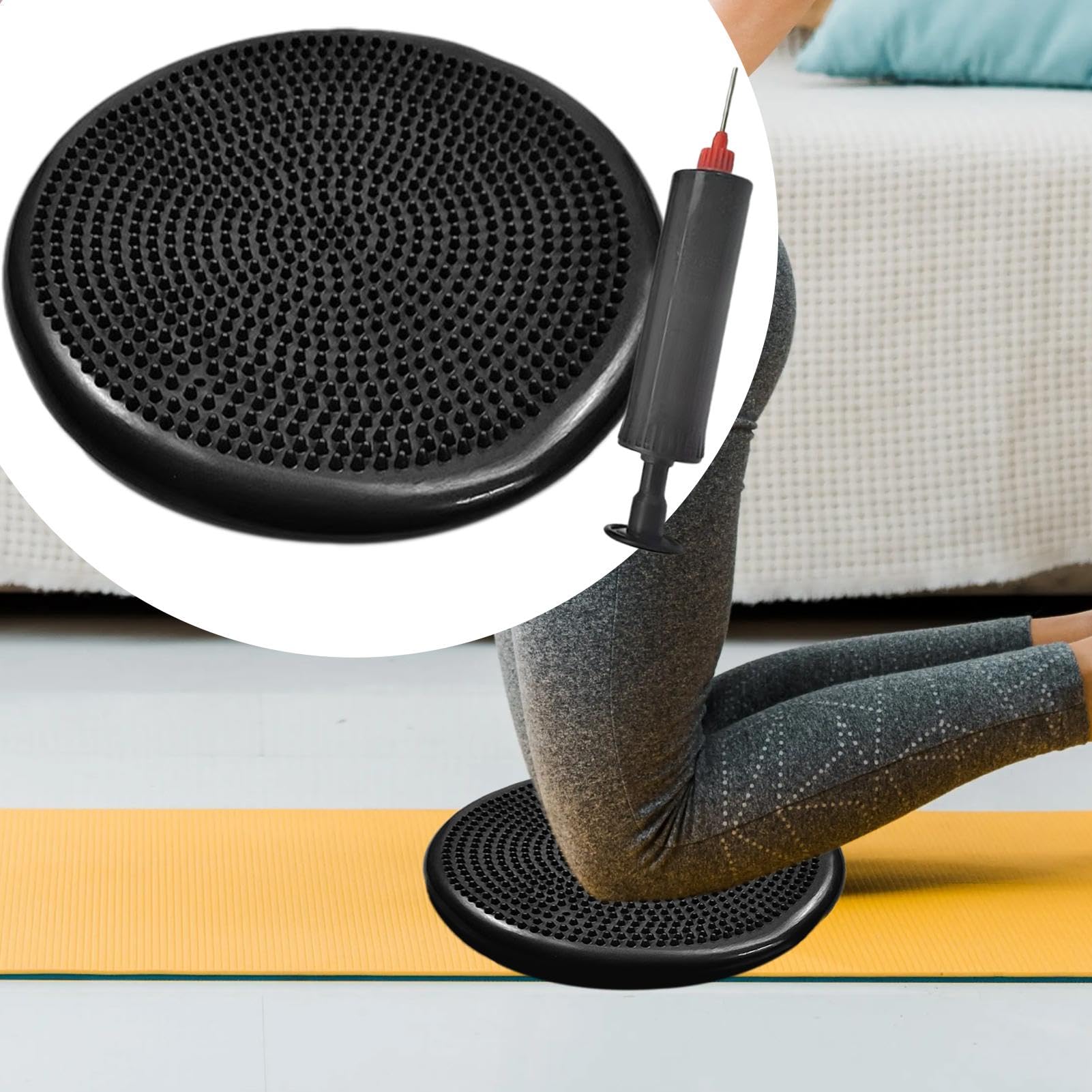 Disco di equilibrio, cuscino oscillante | Cuscino di seduta sensoriale con pompa,Disco di equilibrio gonfiabile, tavola oscillante, sedili flessibili per cani, ufficio, sensoriali, sala
