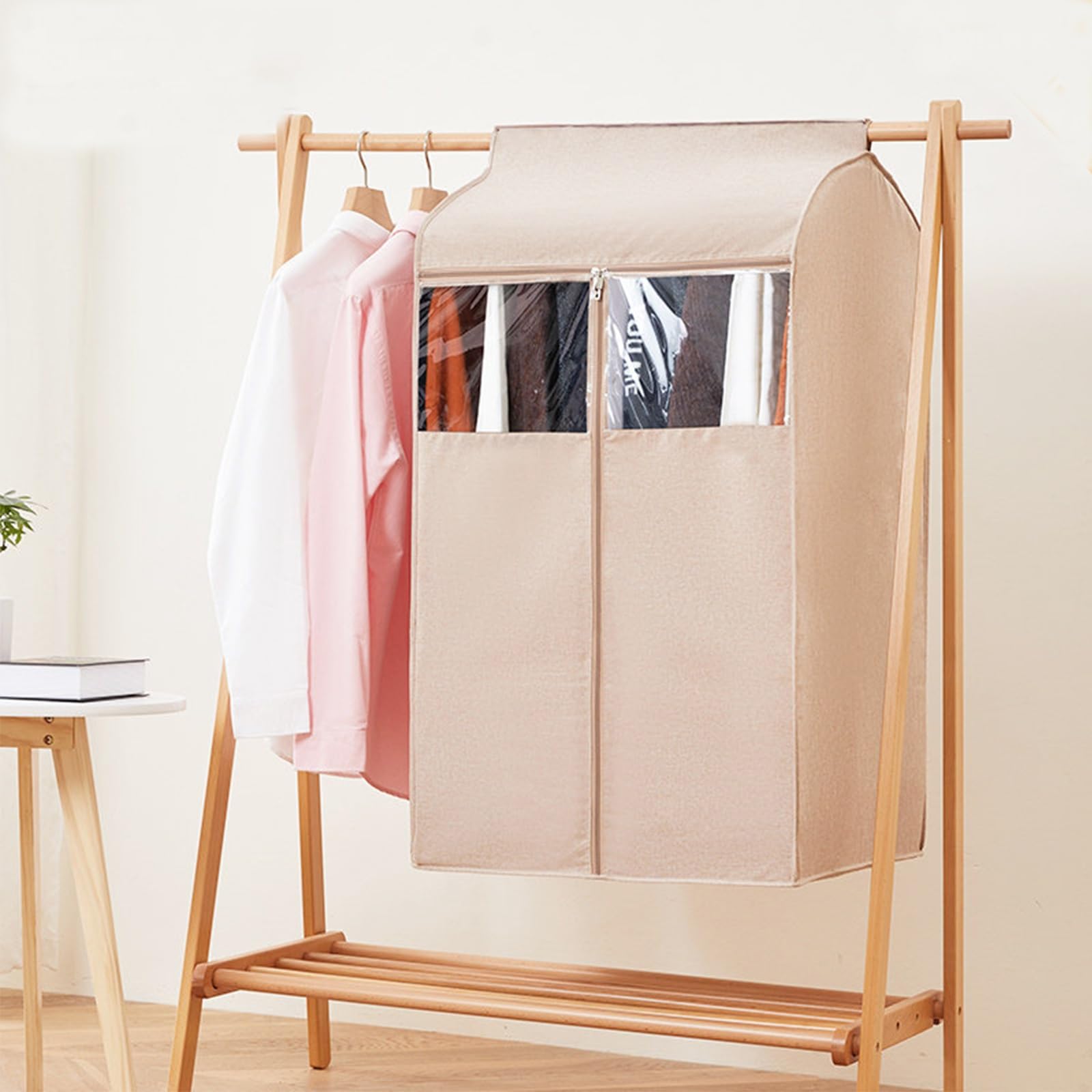Fundas Ropa Bolsas Guardar Ropa de Tela Oxford para Perchero, con Ventana Transparente para Abrigos Camisas Chaquetas