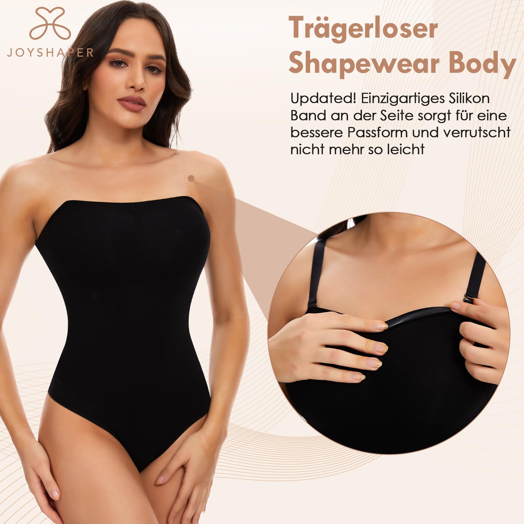 Joyshaper Damskie Body Modelujące Stringi Bez Ramiączek Wyszczuplające Brzuch Płaska Bielizna Modelująca Top