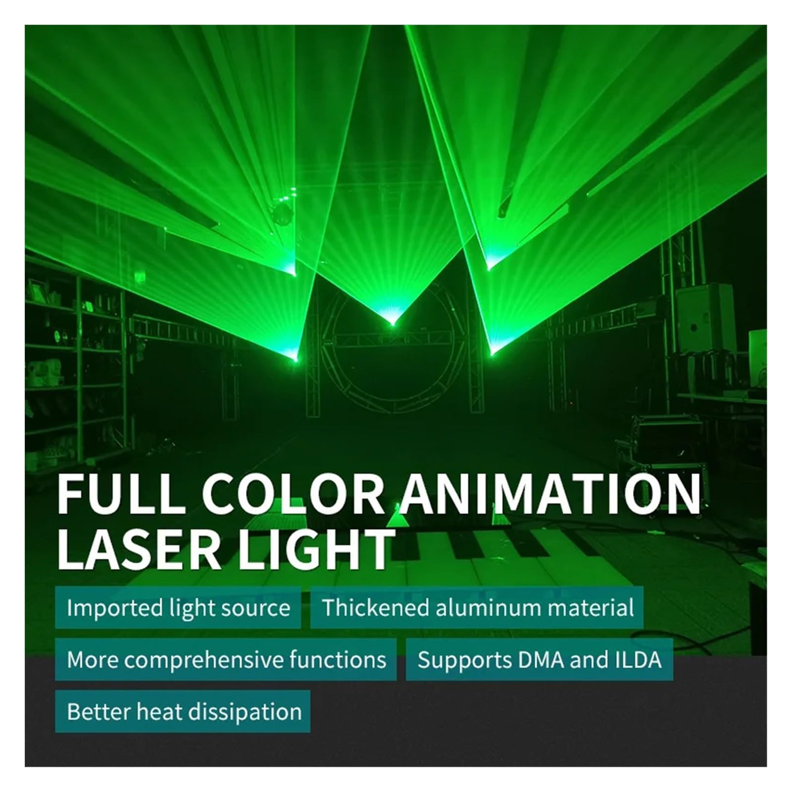 Luci per Feste, 2w 3w 4w 5w Sta Light DJ Party Lights Proiettore di animazione RGB ILDA 3D Lighting Show Sta(4W)