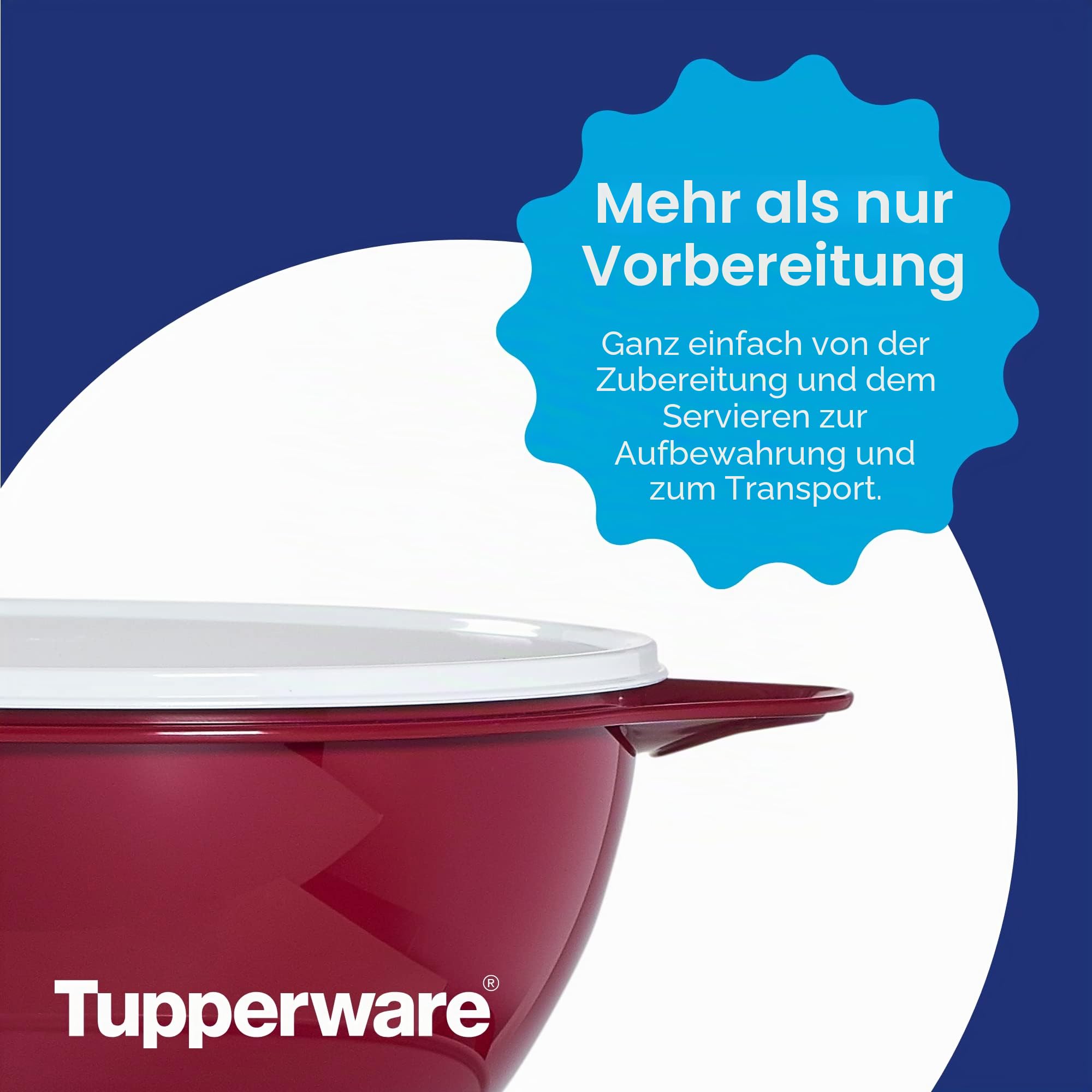 Tupperware Brand Thatsa Mittelgroße Vorbereitungs und Aufbewahrungsschüssel, 4,5 l (19 Tassen) – spülmaschinenfest und BPAfrei – luftdichter, auslaufsicherer Lebensmittelbehälter mit Deckel –