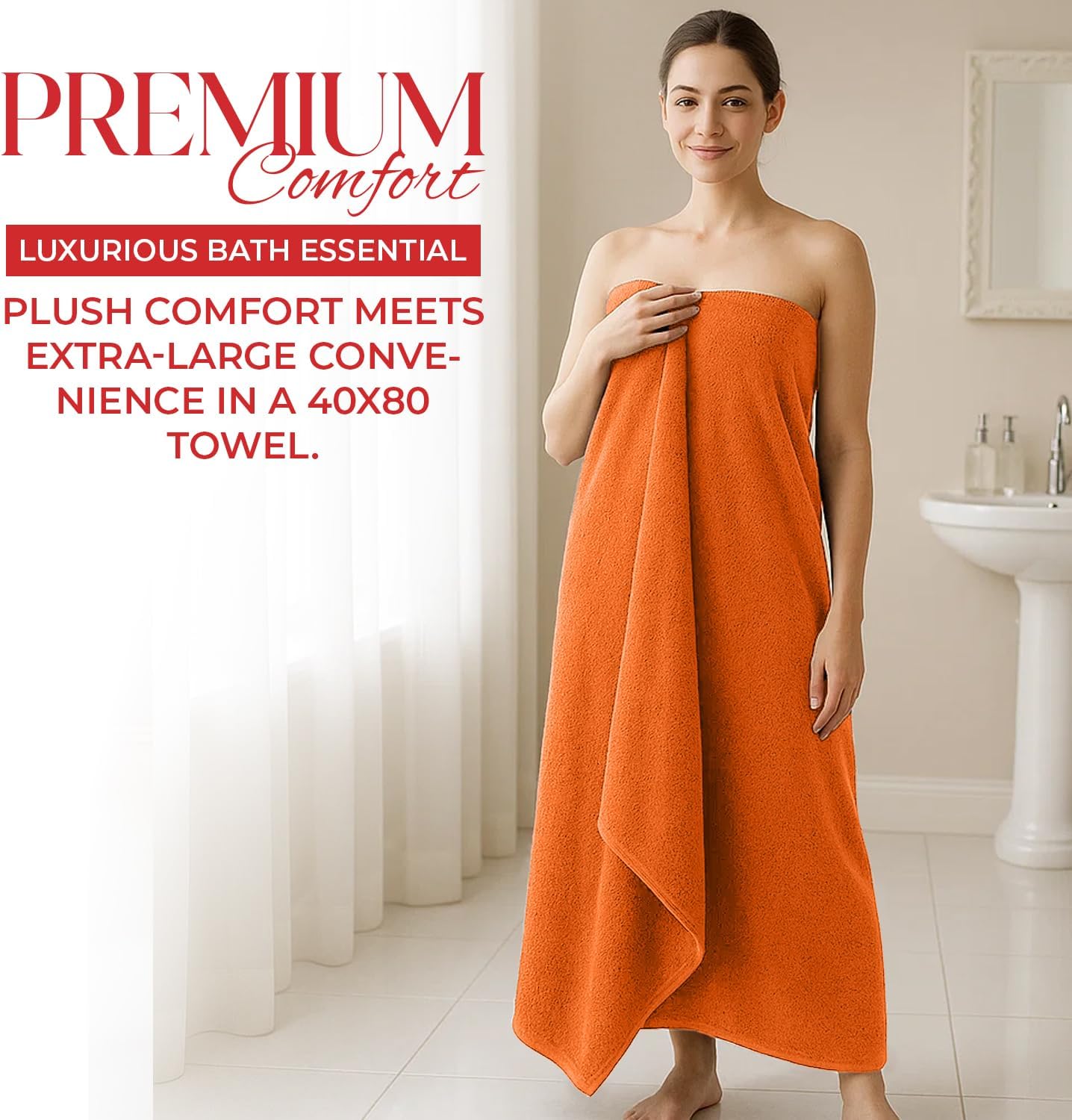 Luxury Oversized Bath Sheet Set – 4-Pack Includes 2 Bath Sheets (35x70) & 2 Extra-Large Bath Sheets (40x80) – Ultra Soft, Absorbent & Durable Cotton Towels