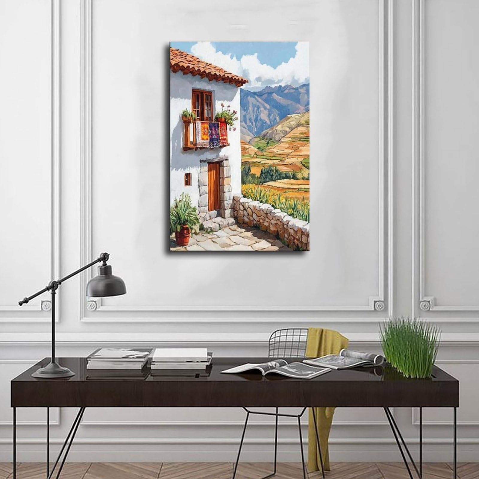 Kunstdruck Peruanische Anden, traditioneller Kunstdruck auf Leinwand, Poster für Schlafzimmer, Büro, Schlafzimmer, Geschenk, 61 x 91,4 cm (L x B)