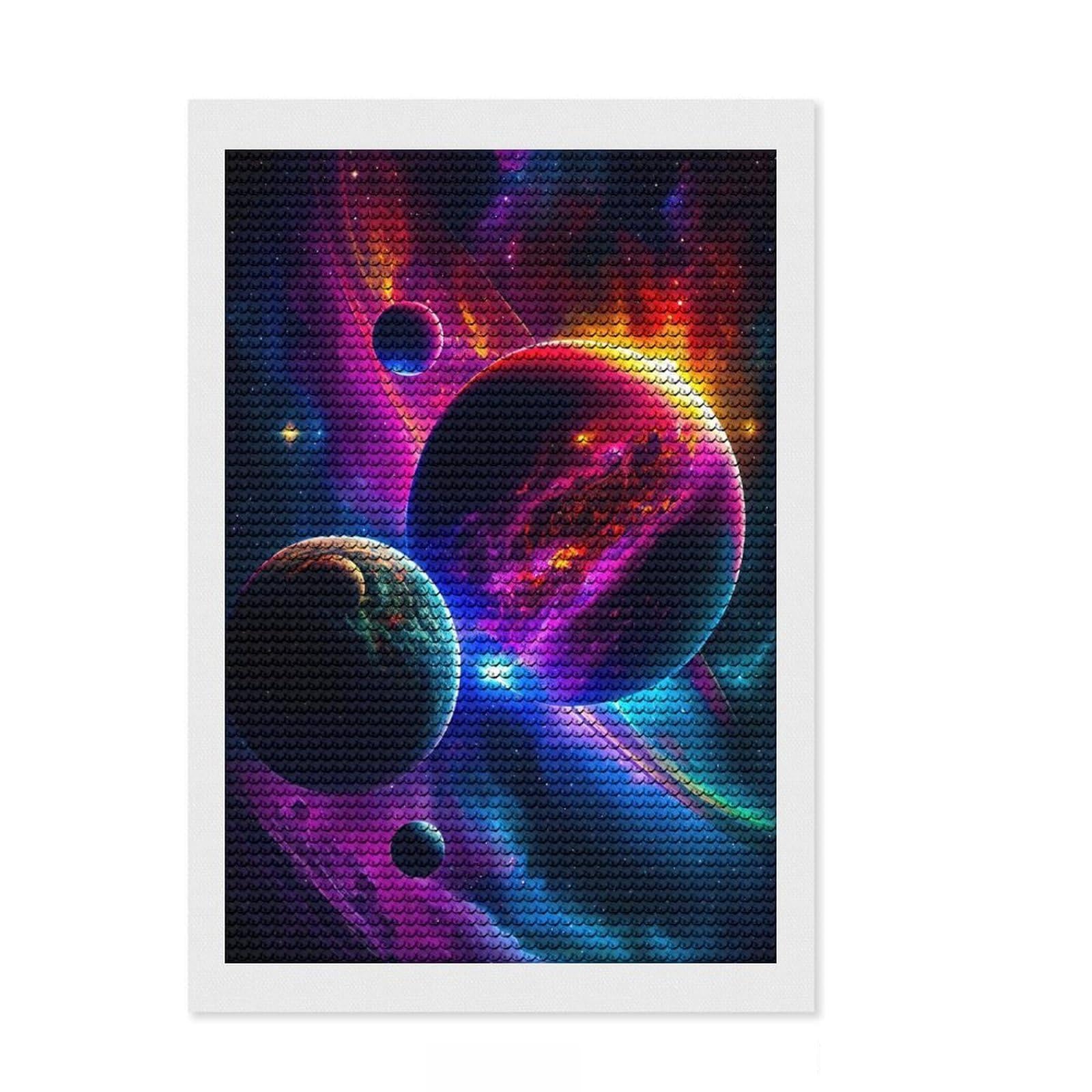 Junmoney Galaxion Diamond Art Kit 8"x12", Relaxing DIY Hobby, Satisfying Creative Project, Living Room Decor, for Women