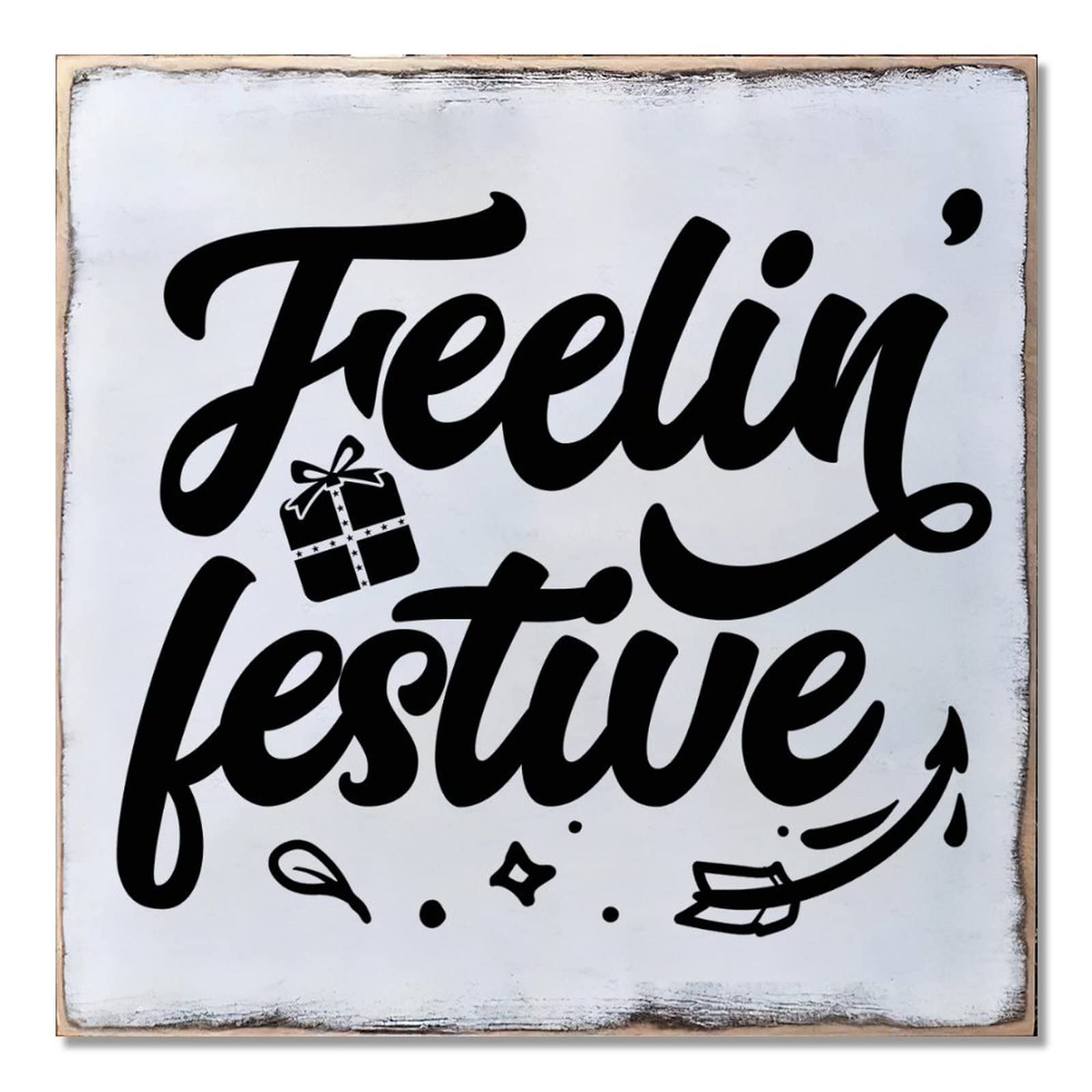 Panneau mural festif Feelin' de Noël en format 40,6 cm