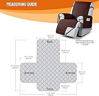 Vista 2 de VANSOFY Fundas 100% impermeables para sillas reclinables, funda antideslizante para sillas reclinables, protector de muebles, funda lavable con Café