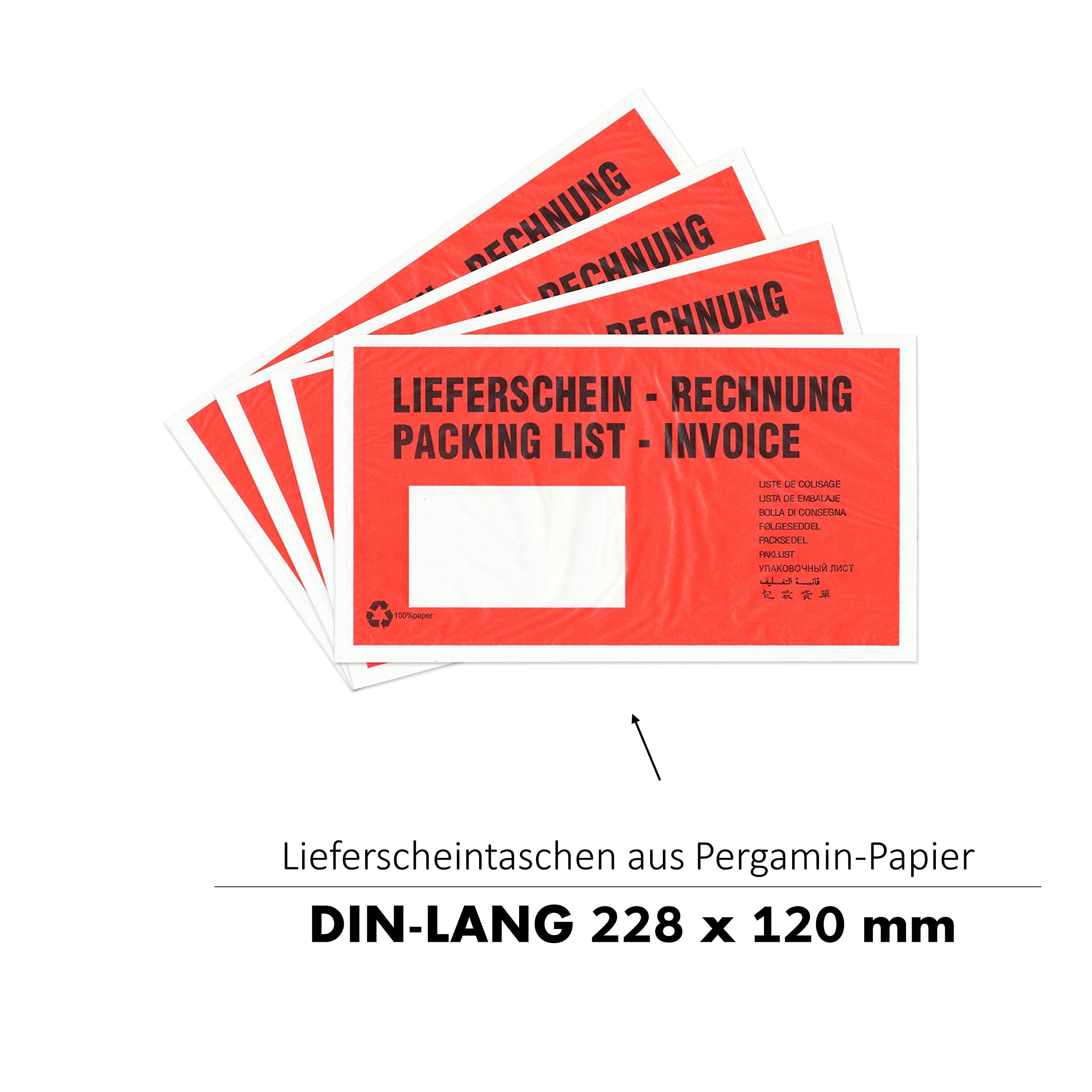 Lieferscheintaschen Aus Pergamin-Papier, DIN Lang = Produktbild-Vorschau 14