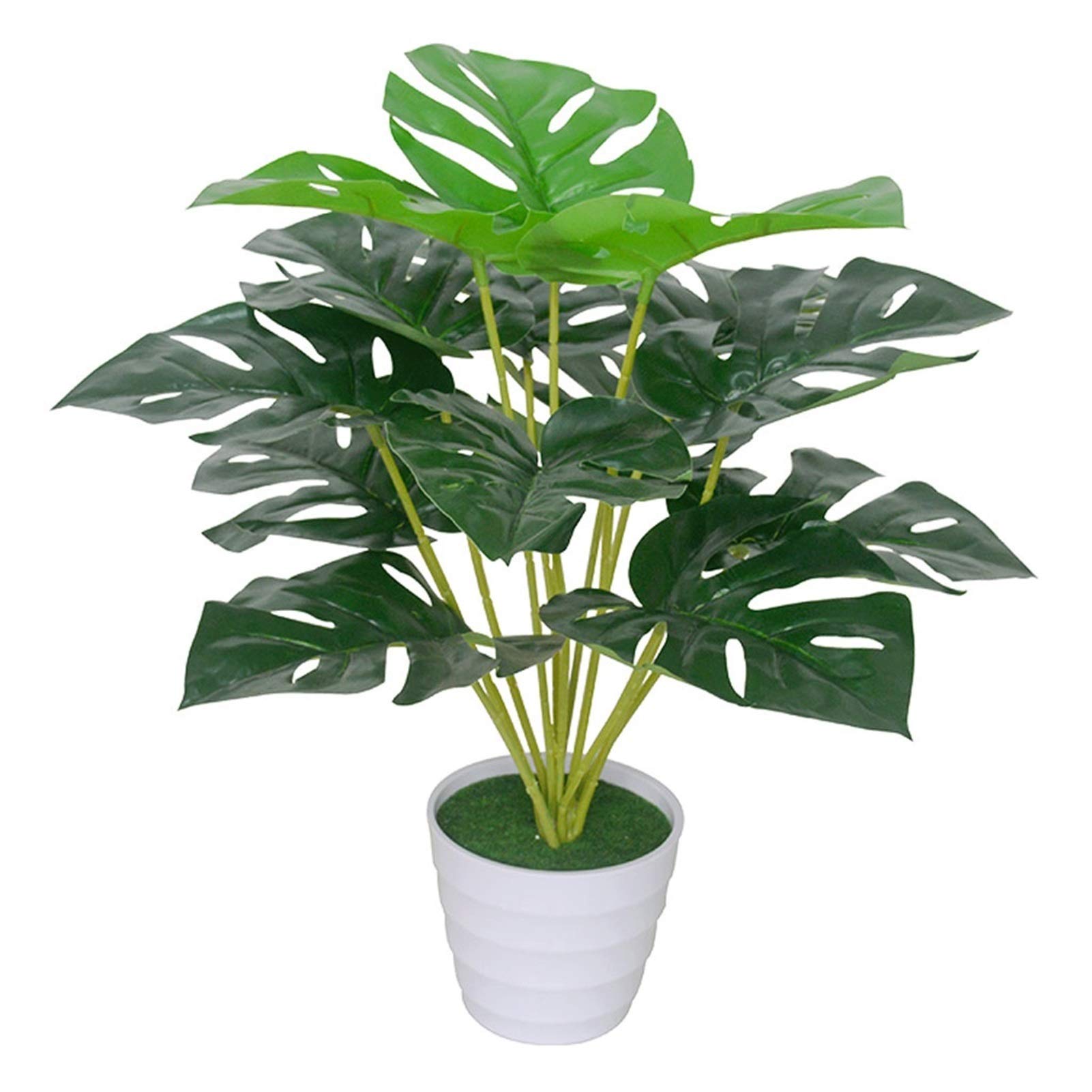 NGDFGR Handmade Simulation Green Plant Artificial Flower Green Plant With Plastic Flower Pot Indoor Living Room Decoration Fake Plant,A