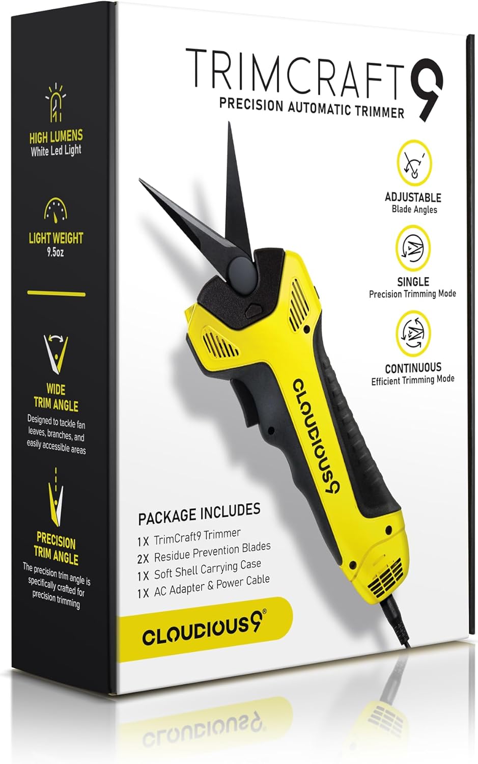 Cloudious9 - TrimCraft9 精密電子トリミングはさみ プロ用トリマー用 - 自動、高速連続ブレード、角度調整、ク
