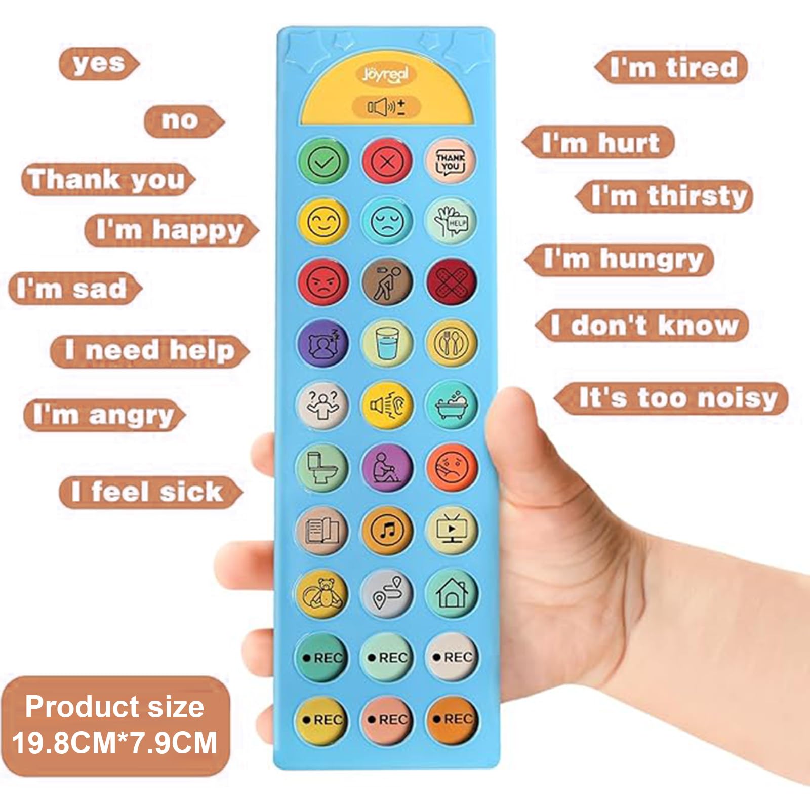 Dispositif CAA pour Autisme, Outil de Communication Non Verbale 6 Boutons Programmable Volume Réglable Aide Thérapie Vocale