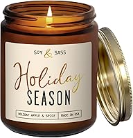 Vista 16 de Mulled Cider Candle, Fall Candles I Apple Cider Candle w/Cinnamon & Nutmeg - Infused w/Essential Oils I Mulled Cider Fall Scented Candles (Soy) for
