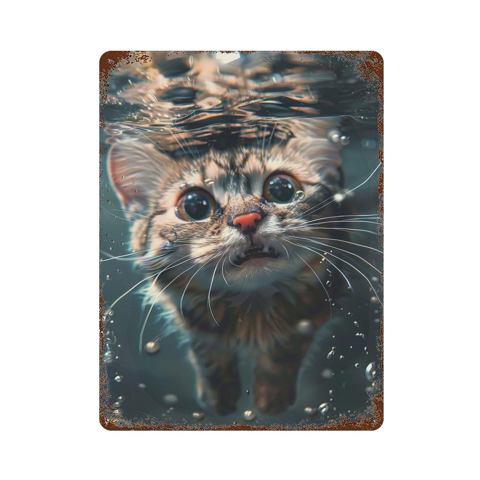 Sea Sea 15.7"x11.8" Rusty Metal Tin Sign, Novelty Wall Decor for Cafe, Home Bar And Lounge Decor
