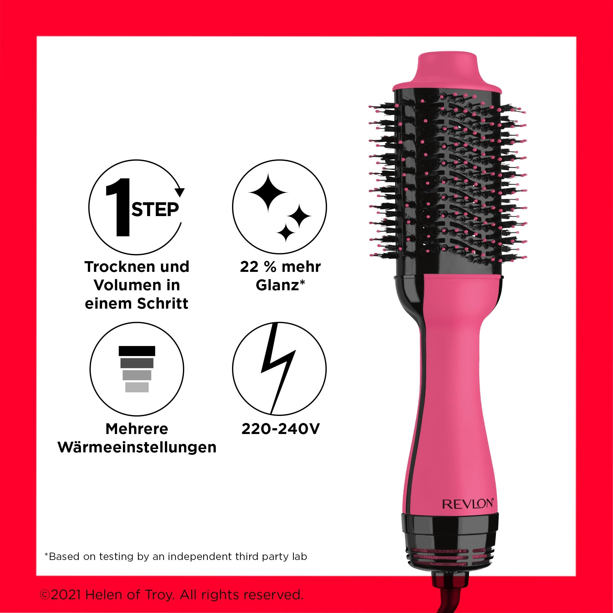 REVLON RVDR5222PE Salon One-Step Hair Dryer And Volumiser - New Pink Version (One-Step, IONIC And CERAMIC Technology, Medium To Long Hair) RVDR5222PUK, Pink