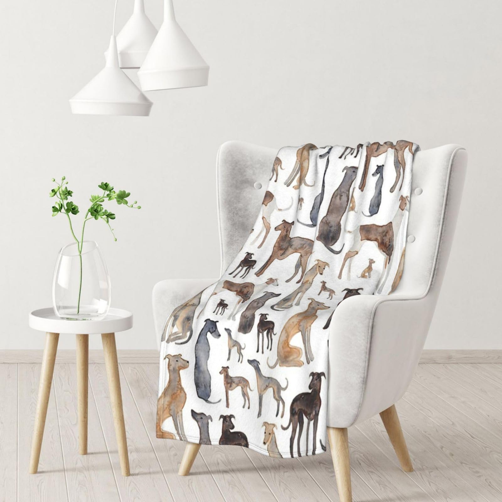 Blanket,Warm Flannel Blanket Throw/Blanket Bed Throw for Sofa Office 102X 76 cm,Greyhounds Wippets And Lurcher Dogs