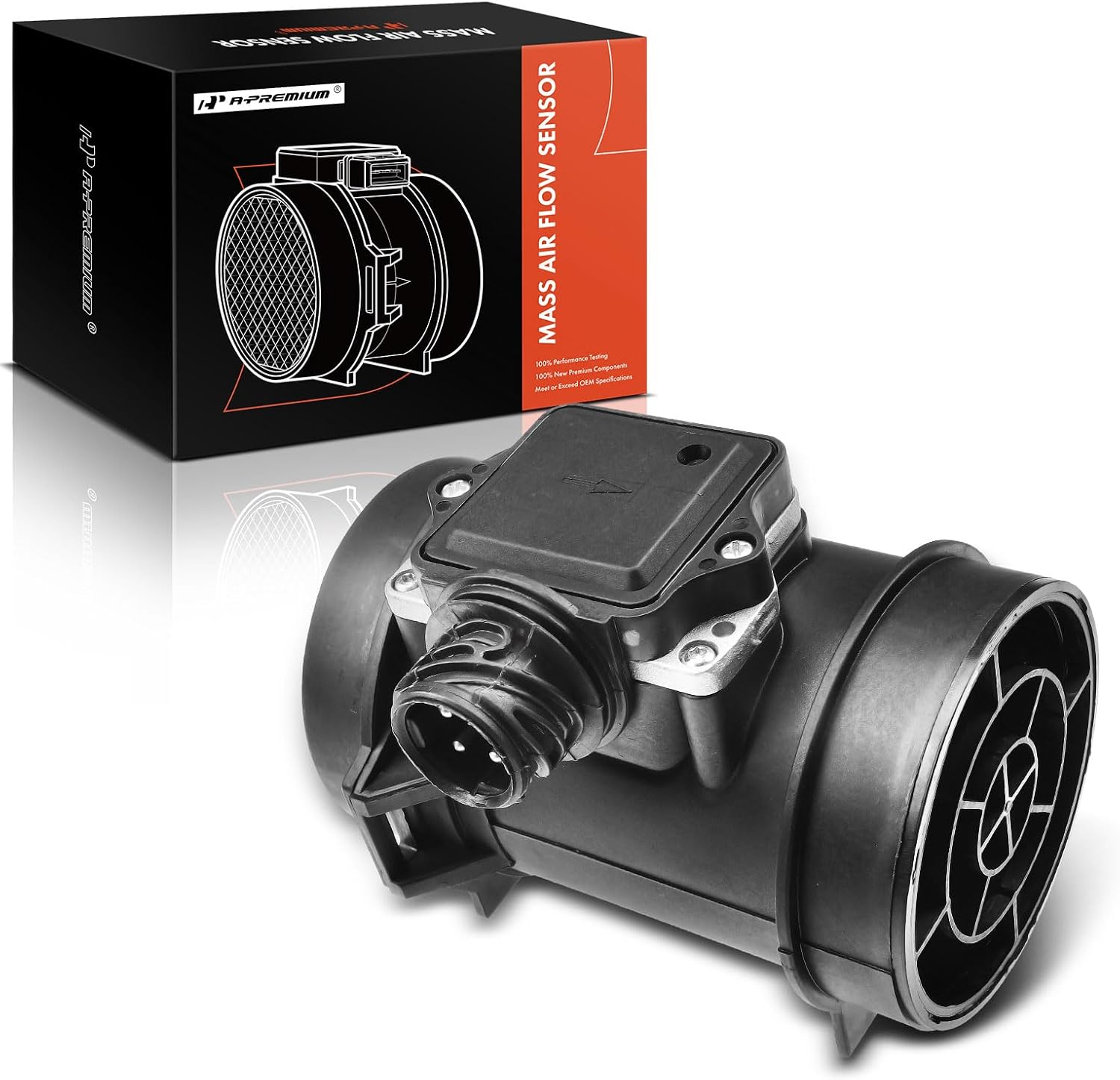 A-Premium Mass Air Flow Sensor Meter Assembly W/ 4Pins [6 Cyl 2.5 2.8 3.2L, DOHC] Compatible with BMW [E36] 323i/323is 1998-1999, 328i 1996-1998, 328is/M3 1996-1999,[E39] 528i 1997-1998