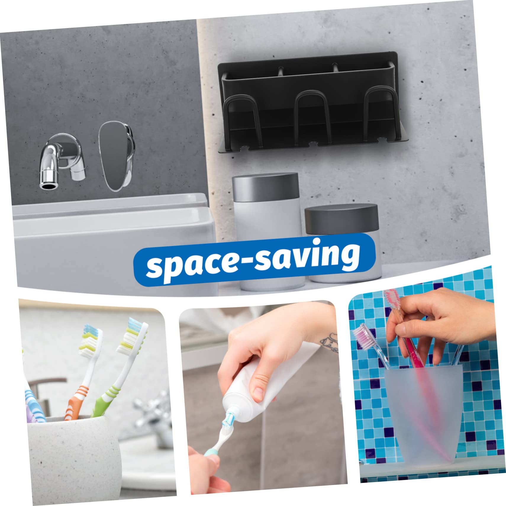 Portaspazzolino Da Parete in Alluminio Per Riporre Spazzolini Da Denti Organizer Per Bagno