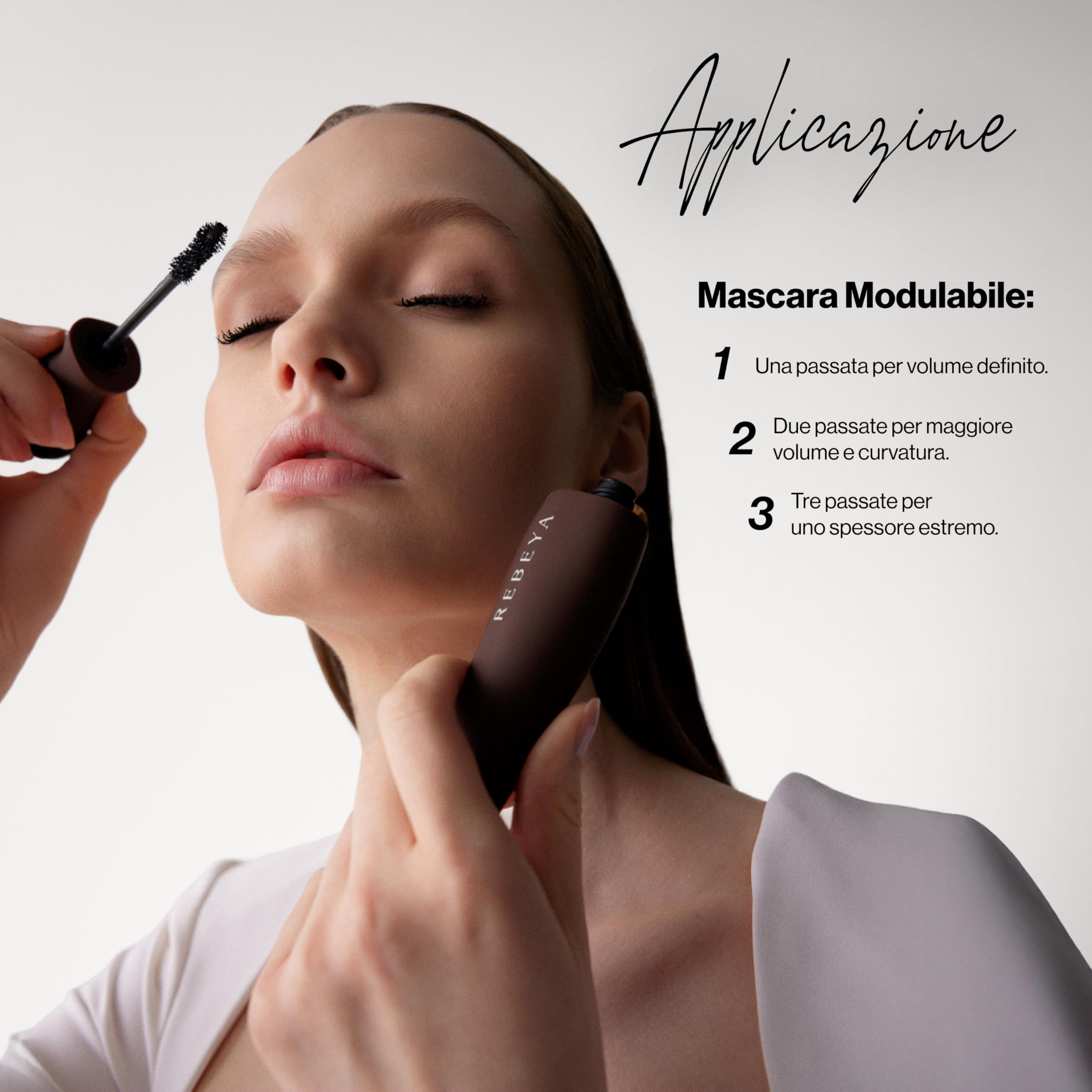 REBEYA Kit Mascara Volumizzante e Allungante Effetto Ciglia Finte + Double Lip Liner Nude Rosato Rossetto Matita Labbra 2 in 1 Lunga Tenuta Effetto Seta,Made in Italy
