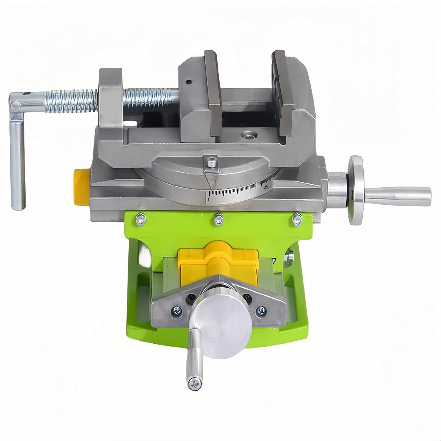 Cross Slide Drill Press Vise, 2-Way X- Y- Benchtop Drill Press Clamp, Portable Table Drill Press Vise with 90° Rotary Table for Drilling Milling Machine