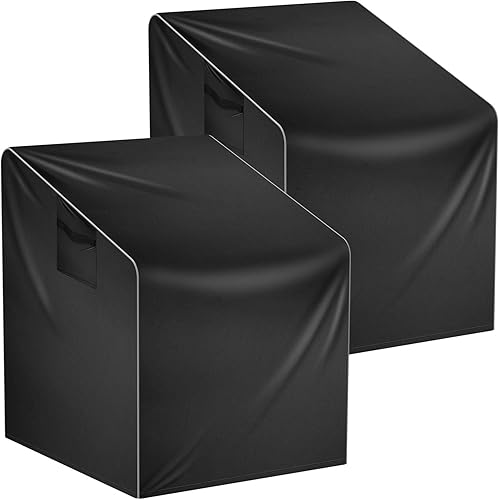 Miniatura 9 de Paquete de 2 fundas para sillas de patio, fundas resistentes al agua, para sillas mecedoras de patio, para muebles de exterior (2)