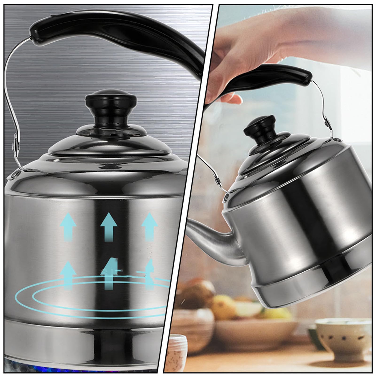 Tetera Silbante de Acero Inoxidable 304, 3l para Cocina