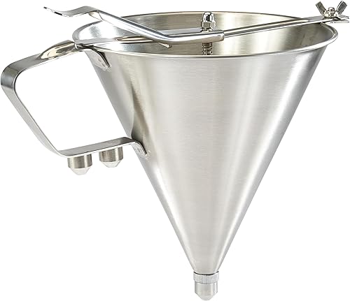 Winco Embudo de confitería de acero inoxidable con 3 boquillas mediano