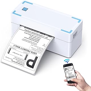 Bluetooth Thermal Shipping Label Printer, Wireless 4x6 Label Printer for Small Business, Compatible with iPhone, Android and Windows, Widely Used for Amazon, Ebay, Shopify, Etsy, USPS