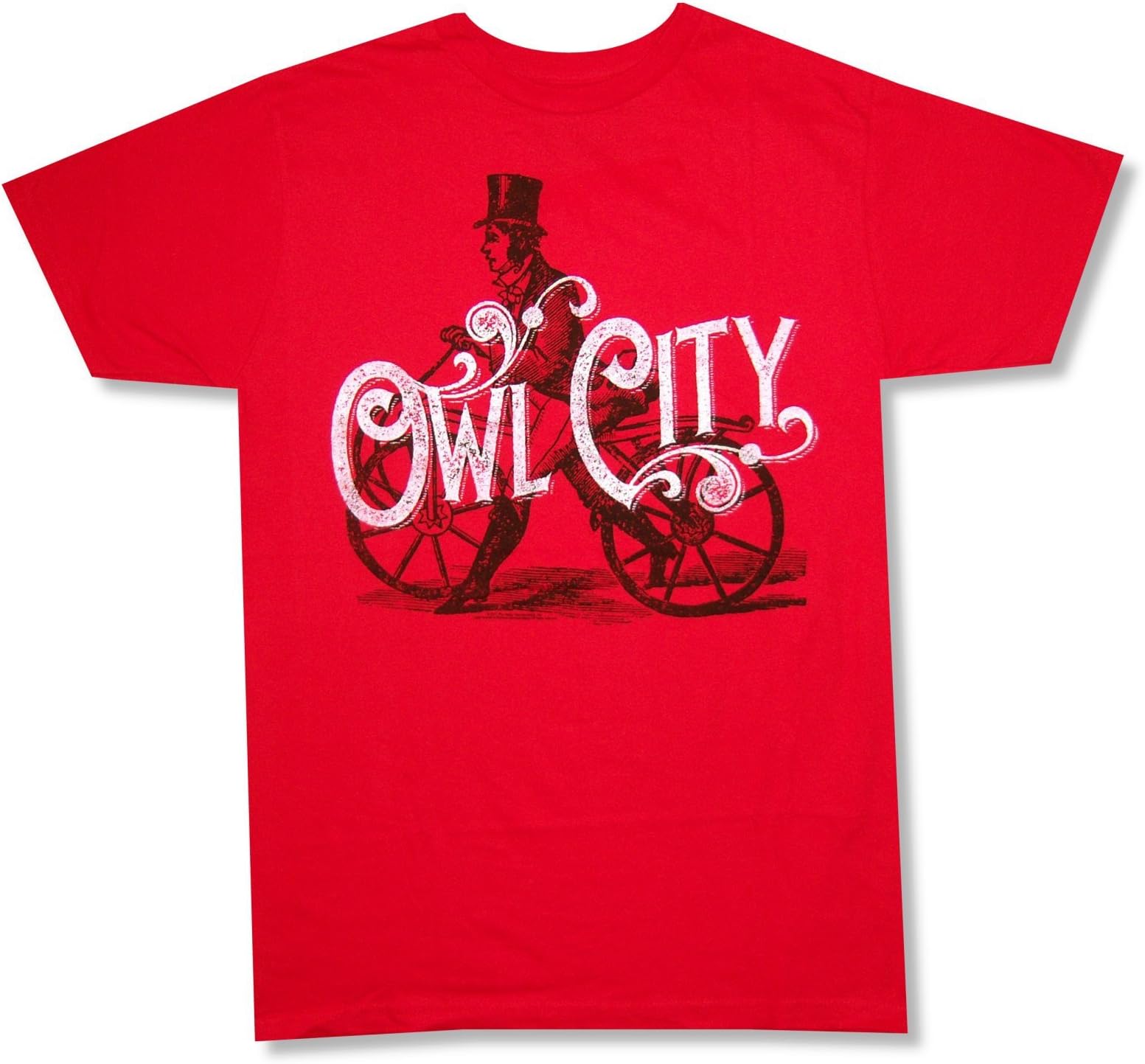 Bravado Adult Owl City "Bicycle" Red T-Shirt (Large)