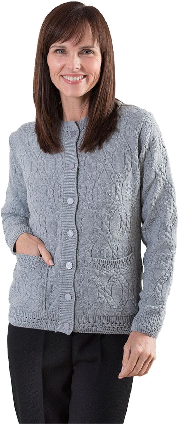 Fashion Friendly Ladies Cardigan Grey Extra Large (22/24)