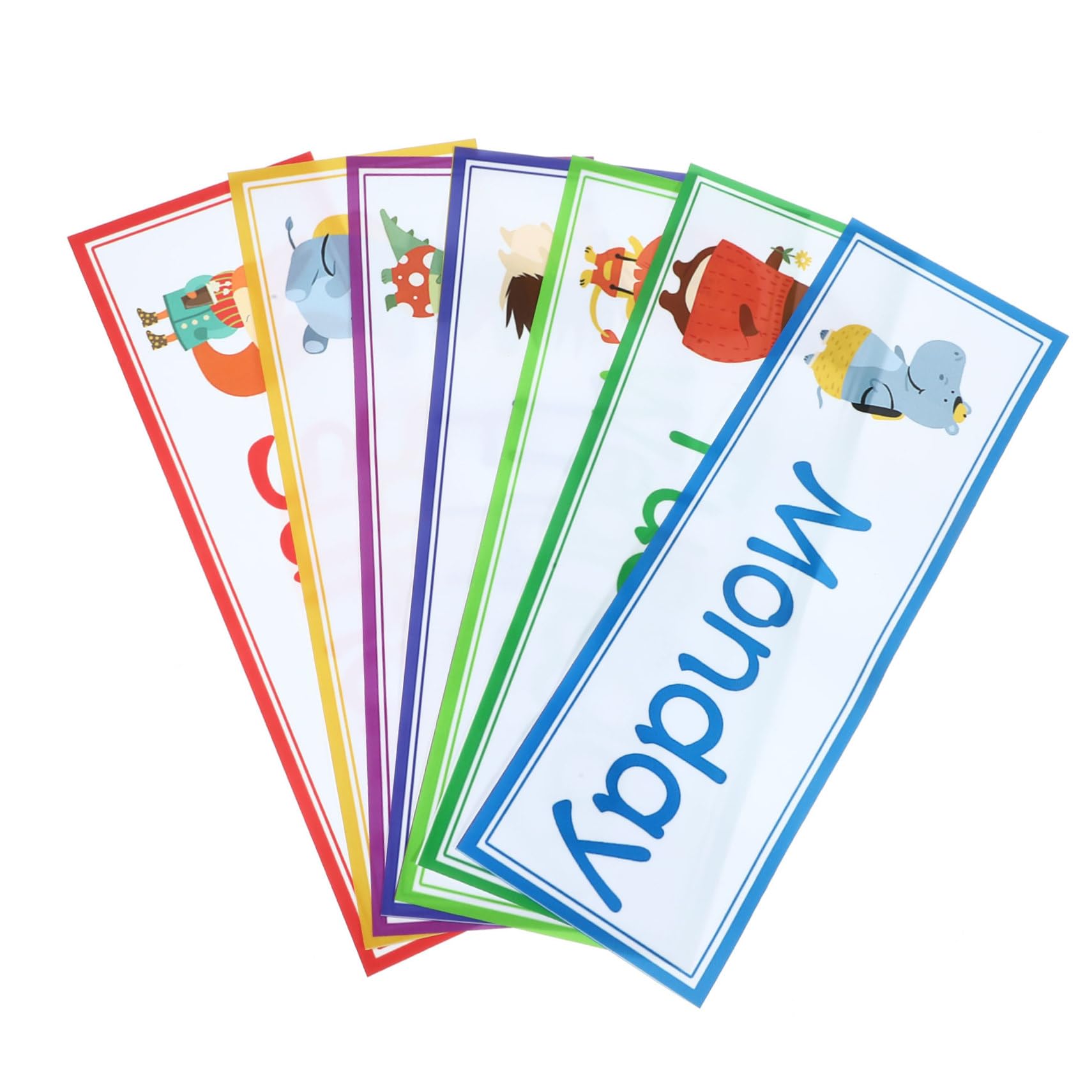 Housoutil 7pcs Months of The Year Poster Wall Stickers Educational Classroom Days of The Week Stickers Easy to Paste Paper Material Not Easy to Fade Door Decor for Boys and Girls Room