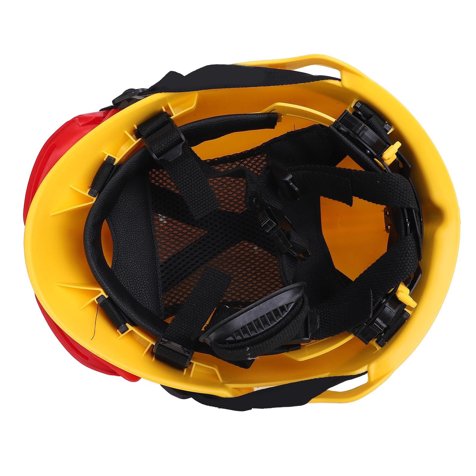 Aramox Casco de Rescate Casco de Seguridad para PC con Diseño Ranurado Ligero y Ventilado Correa de Barbilla Ajustable Protección Reflectante para Rescate contra Incendios Construcción Minería