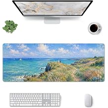 Monet Mouse Pad Stitched Edge XL Large Mousepad Rubber Base Non Slip Desk Mat for Gaming Laptop Pc Computer 31.5" X 12"