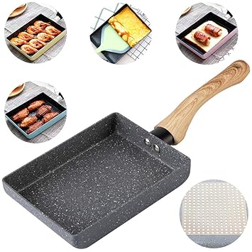 IBBM I WILL BE YOUR BEST MEMORY Tamagoyaki Japanese Omelette Pan/Egg Pan - Non-Stick Coating - Rectangle Frying Pan Mini Frying Pan ???� Grey